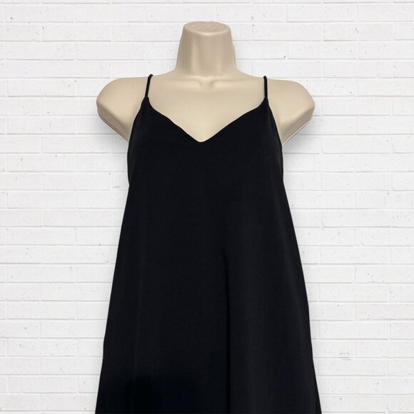 ZARA Black Stretch Knit Strappy V-Neck Midi Dress - Picture 3 of 7